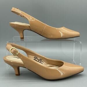 NEW Easy Street Women’s Faye Slingback Heels Nude Size 6M